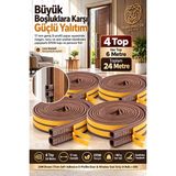 Transformacion 24M Kahverengi 17MM Geniş Kapı Pencere Bandı Kendinden Yapışkanlı D Profil Izolasyon Süngeri Kauçuk Fitil Hava Kesici 723795