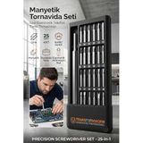 Transformacion 25 in 1 Profesyonel Manyetik Hassas Tornavida Seti, Telefon, PC, Saat, Gözlük Tamir Kiti, Çelik Uçlu 721248