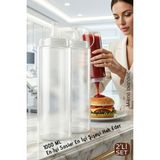 Transformacion 2'li Sos Şişesi, Ketçap Mayonez Hardal ve Zeytinyağı Şişesi Seti - 1000 ml Sızdırmaz - 1 lt