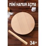Transformacion 34 Cm Ayaklı Ahşap Hamur Açma Masası ve Oklava Seti - Pratik Yer Sofrası, Börek, Gözleme, Mantı, Pizza Hamuru Hazırlama Tahtası 715494