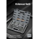 Transformacion 40 Parça Profesyonel Metrik Kılavuz ve Pafta Seti - Hassas Diş Açma ve Onarım Takımı