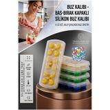Transformacion 4'lü Set Kapaklı Silikon Buz Kalıbı | Bas-Bırak Kalp Model Pratik Buzluk Kabı 721815