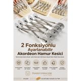 Transformacion 5 Tekerlekli Çift Taraflı Ayarlanabilir Akordeon Hamur Kesici Mantı Erişte Kesme Ruleti Profesyonel Paslanmaz Çelik Pasta Şerit Dilimleyici Bıçak Mantı Matik Pizza Kesici 723420