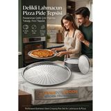 Transformacion 6 Lı Paslanmaz Çelik Pizza-Lahmacun Tepsisi – Delikli Tasarım ile Mükemmel Pişirme 36 cm 722229