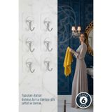 Transformacion 6 Lı Şeffaf Yapışkanlı Askı, Mutfak Banyo Duvar Askısı, Çivisiz Pratik Kanca Seti, 715702