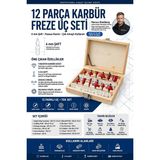 Transformacion 6 mm Freze Uç Seti 12 Parça Karbür Ahşap Oyma Kanal Açma Kenar Tıraşlama Matkap Ucu Marangoz Ahşap Şekillendirme Işleme Elmas Uç Takımı 723721 - 6 mm SAFT