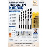 Transformacion 6 Parça Çok Amaçlı Tungsten Karbür Mızrak Uç Matkap Seti Fayans Cam Seramik Tuğla Ahşap Delme Ucu Takımı 723530 - 6LI - 0- Koyu Mavi