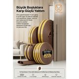 Transformacion 60M Kahverengi 17MM Geniş Kapı Pencere Bandı Kendinden Yapışkanlı D Profil Izolasyon Süngeri Kauçuk Fitil Hava Kesici 723796