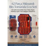 Transformacion 62 Parça Profesyonel Mıknatıslı Bits Tornavida Ucu Seti S2 Çelik Güvenlikli Torx Yıldız Alyen Matkap Uçları Hızlı Değişim Adaptörlü Lokma Tamir Seti 723405 - 001-Renkli - 62 PARCA