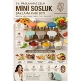 Transformacion 6'lı 18/10 Çelik Mini Sosluk Saklama Kabı Seti Sızdırmaz Silik On Kapaklı 723456 - 6 LI SET