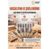 Transformacion 6'lı Ahşap Oyma Freze Ucu Seti 6mm Şaftlı Kalıpçı Taşlama Matkap Uyumlu Karbon Çelik Döner Kesme Çapak Eğe Gravür Hobi Takımı 723527 - 6 LI