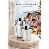Transformacion 6'lı Paslanmaz Çelik Bardak Seti 210 ml, Kırılmaz Hafif Kamp & Piknik Bardağı, Outdoor Çelik Kupa 721504