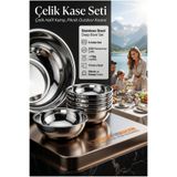 Transformacion 6'lı Paslanmaz Çelik Derin Kase Seti 17 cm, Kırılmaz Çorba & Yemek Tası, Hafif Kamp, Piknik Outdoor Kasesi 721503