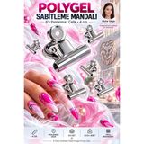 Transformacion 6'lı Paslanmaz Çelik Polygel Sabitleme Mandalı Mandalları 4 cm Protez Tırnak Üst Form Kalıp Sabitleyici Kıskaç Seti 723741