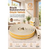 Transformacion 6m Beyaz 17MM Geniş Kapı Pencere Bandı Kendinden Yapışkanlı D Profil Izolasyon Süngeri Kauçuk Fitil Hava Kesici 723797