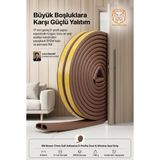 Transformacion 6m Kahverengi 17MM Geniş Kapı Pencere Bandı Kendinden Yapışkanlı D Profil Izolasyon Süngeri Kauçuk Fitil Hava Kesici 723794