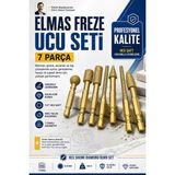 Transformacion 7 Parça Altıgen Hex Şaft Elmas Freze Ucu Seti - Kalın Kum Mermer Granit Seramik Taş Genişletme Oyma Havşa Matkap Ucu Bga Taşlama Matkap Uçları Çapak Alma Seti 723520