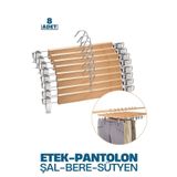Transformacion 719305 8 Adet Ahşap Etek Pantolon Eşarp Kıskaçlı Askı