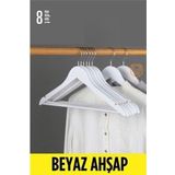 Transformacion 720178 Beyaz Ahşap 8 Adet Elbise Askısı