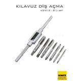 Transformacion 8 li Diş Açma Kılavuz Seti –Endüstriyel Çelik, M3-M12 Arası Dişli Matkap Ucu 722464