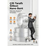 Transformacion 8 Metre Çift Taraflı Şeffaf Akrilik Silikon Nano Bant - Duvar, Halı, Otomobil İçin Çivisiz Güçlü Yapıştırıcı Montaj Bandı 718950