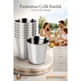 Transformacion 9'lu Paslanmaz Çelik Bardak Seti 210 ml, Kırılmaz Hafif Kamp & Piknik Bardağı, Outdoor Çelik Kupa 721530
