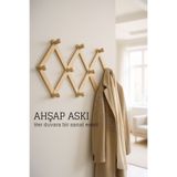 Transformacion Ahşap Akordeon Duvar Askısı - Dekoratif, Çok Amaçlı, 10 Kancalı Akıllı Askılık 722371