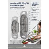 Transformacion Ayarlanabilir Sürgülü Lavabo Süzgeci Gri - Genişleyebilir Pratik Mutfak Evye Üstü Sebze Meyve Süzgeci, Bulaşık Kurutmalık ve Düzenleyici Sepet 722439