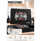 Transformacion Berber Tezgah Matı Kauçuk Barbershop Desenli Siyah 45x30 cm 700 g