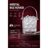 Transformacion Cam Buz Kovası Maşalı Akrilik Saplı Viski Kokteyl Şampanya Buzluğu Kulplu 12x12 cm Hediyelik Ev Bar Aksesuarı 723483