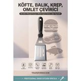 Transformacion Çelik Köfte, Balık, Krep, Omlet Çevirici ve Barbekü Mangal Kazıyıcı Isıya Dayanıklı Sert Plastik Saplı Çmetal Izgara Gereci, Şişe Açacaklı 723408 - 02 - Gri - MODEL D