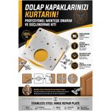 Transformacion Çelik Menteşe Tamir Plakası Dolap Kapak ve Gövde Onarım Sacı Akıllı Vidaları Dahil Mutfak Gardırop Aşınmış Delik Düzenleyici Aparat Menteşe Yeri Açma Güçlendirme Kiti 723518
