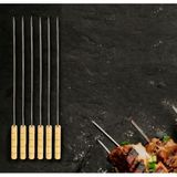Transformacion Çelik Şiş Çubuğu - Mangal Şişi Ahşap Saplı Kebap Şişi 6 Adet, 721985
