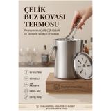 Transformacion Çift Cidarlı Isı Yalıtımlı Buz Kovası Termosu 1.3 L - Premium 304 Paslanmaz Çelik Süzgeçli ve Maşalı Profesyonel B ar ve Ev Tipi Endüstriyel Kumlama Lüks Buzluk 723393