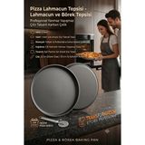 Transformacion Çok Amaçlı Düz Pizza Tepsisi 32 cm - Yanmaz Yapışmaz Karbon Çelik Kek, Börek ve Sunum Tepsisi 723293
