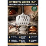 Transformacion Delikli Pizza Küreği 18/10 Çelik 25X24 cm Kısa Saplı Ev Tipi Taş Fırın Pizza Pateli 723461