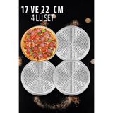 Transformacion Delikli Pizza Lahmacun Tepsisi Çelik 17 ve 22 CM 4 lü SET 721570