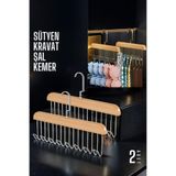 Transformacion Dolap İçi Askı 2 Adet Sütyen Şal Kravat Kemer Çanta Ahşap+Krom, 720103