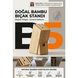Transformacion Eğimli Doğal Bambu Bıçak Bloku Masat Yuvalı Tezgah Üstü Şef Bıçak Standı Takozu 723778