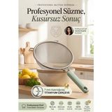 Transformacion Endüstriyel Titanyum 7 mm Çerçeveli Ince Gözenekli Tel Süzgeç Kevgir Profesyonel Şef Tipi 18/10 304 Paslanmaz Çelik 18.5 cm 723686 - TITANYUM LIVSHEW