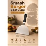 Transformacion Geniş Ağızlı Paslanmaz Çelik Smash Burger Spatulası Köfte Izgara Pleyt Tavası Kazıyıcı Ev Sanayi Tipi Büyük Çelik Et Çevirici 723407