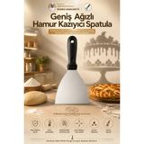 Transformacion Hamur Kazıyıcı Spatula 24X10CM - Pasta Pizza Börek Servis Küreği Mutfak Tezgah Izgara Kazıma Aparatı Paslanmaz Çelik Geniş Ağızlı Isıya Dayanıklı Plastik Saplı 723412 - 02 - Gri - MODEL A