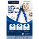Transformacion Hassas Sıfır Kesim Yan Keski Mikro Dip Kesici 12.5cm Bakır Tel Plastik Çapak Kesme Maket Elektronik Devre Kartı Pensesi 723595