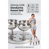 Transformacion Heidi Serisi 4’lü Paslanmaz Çelik Lüks Dondurma ve Sunum Kasesi Seti 7.5 cm 722887