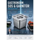 Transformacion İnox Çelik Gastronorm Sos ve Garnitür Küveti 16x16x12 cm Şeffaf Kapaklı Paslanmaz Çelik Mutfak Düzenleyici 2.5 L Endüstriyel Prep Hazırlık Saklama Kabı 723545
