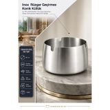 Transformacion Inox Paslanmaz Çelik Rüzgar Geçirmez Konik Küllük - 8x5 cm Modern Masaüstü Sigara Tablası Ev Ofis Kafe Balkon Tipi Isıya Dayanıklı Kolay Temizlenen Metal Kül Yuvası 723368