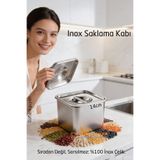 Transformacion Inox Saklama Kabı - Hava Sızdırmaz Mutfak Düzenleyici 14x11 cm 304 Paslanmaz Çelik