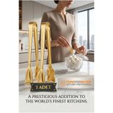 Transformacion Inês Gold 3'lü Paslanmaz Çelik Mini Şeker Maşası Seti 12cm 722952