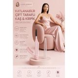 Transformacion Katlanabilir Çift Taraflı Kaş ve Kirpik Tarak Fırça, 14 cm