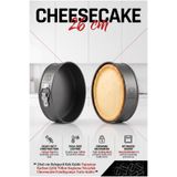 Transformacion Kelepçeli Cheesecake Pandispanya Turta Kalıbı Kek Kalıbı Yapışmaz 26x6 cm Karbon Çelik Teflon Kaplama Yuvarlak 723426